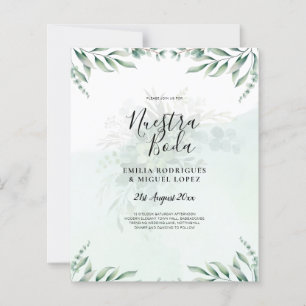 NUESTRA BODA Greenery Spanish WEDDING Invitation