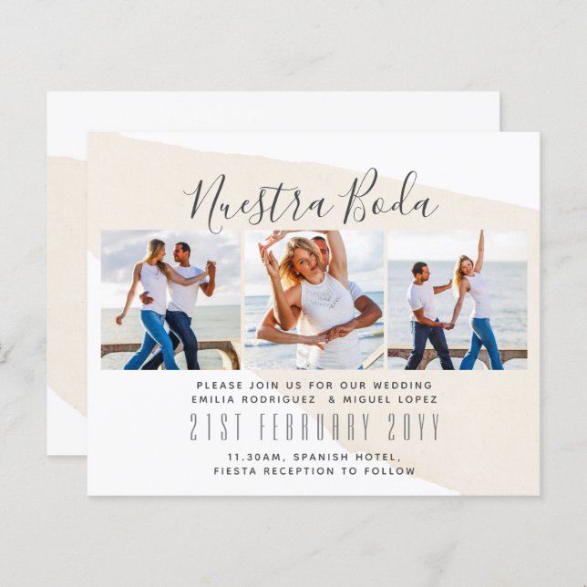 Nuestra Boda Photo Collage Wedding INVITE (Front/Back)