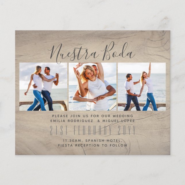 Nuestra Boda Photo Collage Wedding INVITE Flyer (Front)