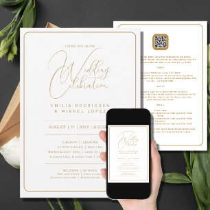 Nuestra Boda   WHITE GOLD Wedding incl. Details In Invitation