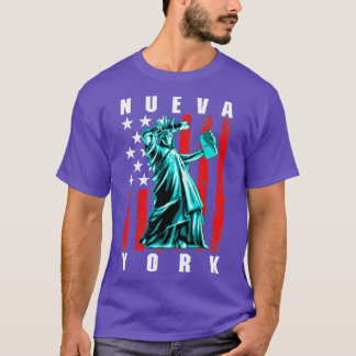Nueva York Spanish Dabbing Statue Of Liberty Retro T-Shirt