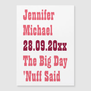 Nuff Said Funny Rustic Wedding Save The Date Card