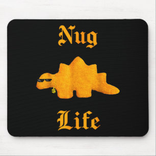 Nug Life Dinosaur Chicken Nugget Funny Retro  Mouse Pad