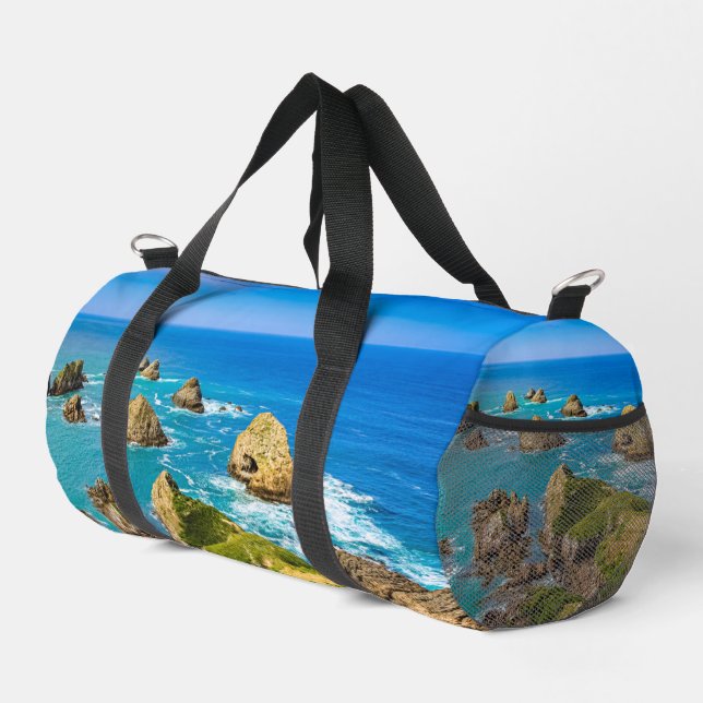 Nugget Point islets, New Zealand Duffle Bag (Right Corner)
