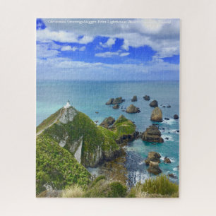 Nugget Point Lighthouse Ahuriri Flat New Zealand Jigsaw Puzzle