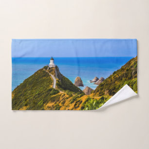 Nugget Point lighthouse, New Zealand Bath Towel Set