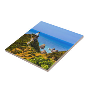 Nugget Point lighthouse, New Zealand Ceramic Tile