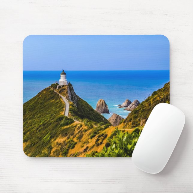 Nugget Point lighthouse, New Zealand Mouse Pad (With Mouse)