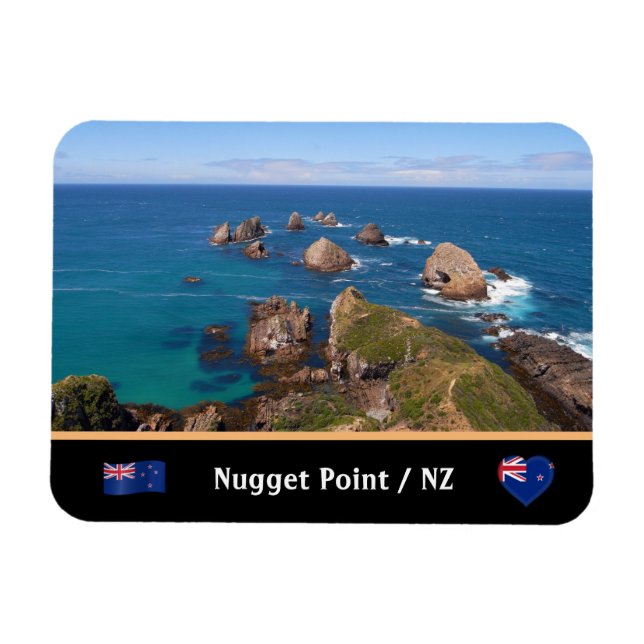 Nugget Point Rock Circle /New Zealand Magnet (Horizontal)