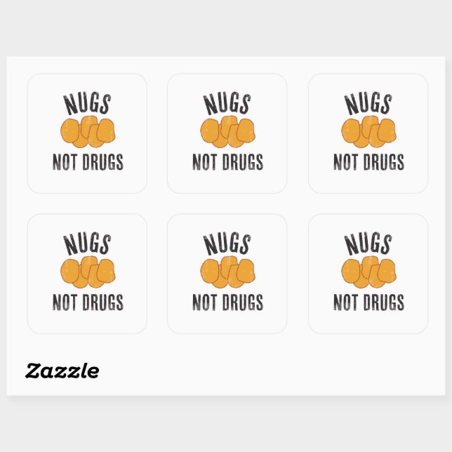 Nugs Not Drugs Square Sticker (Sheet)