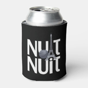 Nuit Nuit Basketball Night French Word Paris Tower Can Cooler