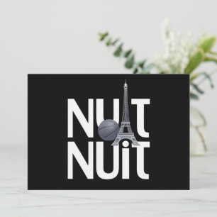 Nuit Nuit Basketball Night French Word Paris Tower Invitation