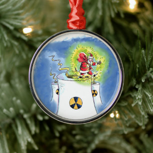 Nuked Santa Claus round premium ornament