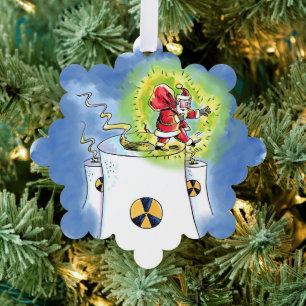 Nuked Santa Claus snowflake paper ornament