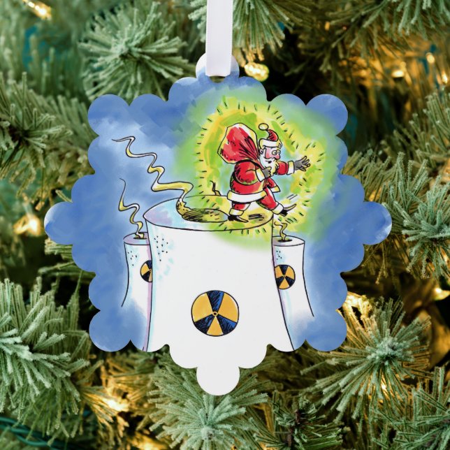 Nuked Santa Claus snowflake paper ornament (Insitu (Tree))