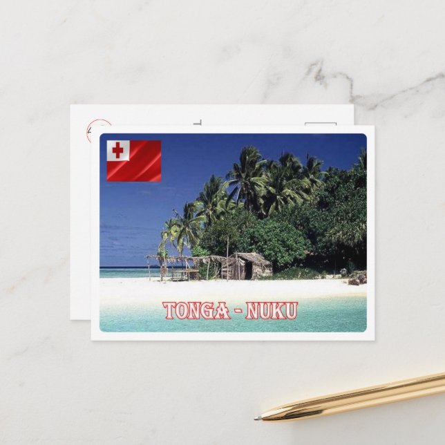 Nuku Island - Tonga - Panorama - Postcard (Front/Back In Situ)