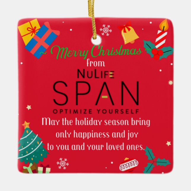 NuLifeSpan Christmas Orn Ceramic Ornament (Front)