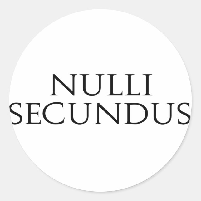 Nulli Secundus Classic Round Sticker (Front)