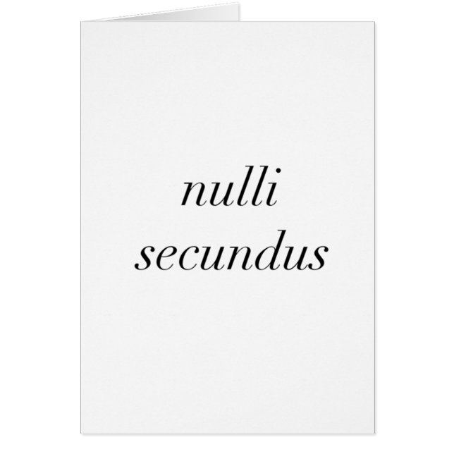 nulli secundus second to none (Front)
