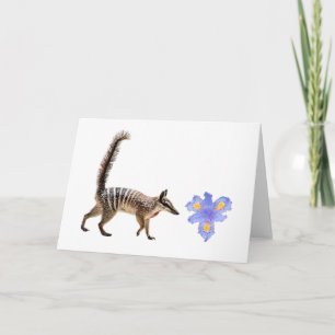 Numbat and Purple Iris Flower    Card