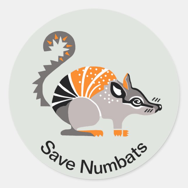  NUMBATS-  Marsupial - Endangered animal - Classic Round Sticker (Front)
