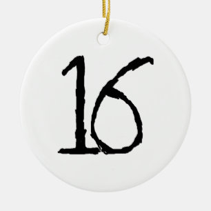 Number16 Ceramic Ornament