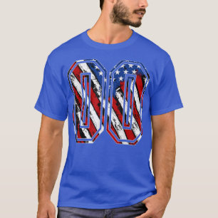 Number 00 Red White and Blue American Flag 00 Jers T-Shirt
