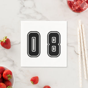 number 08 napkin