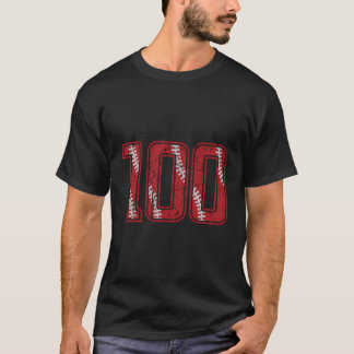 Number 100 Distressed Baseball Jersey Number T-Shirt