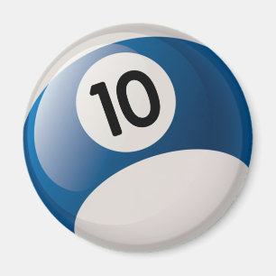NUMBER 10 BILLIARDS BALL MAGNET