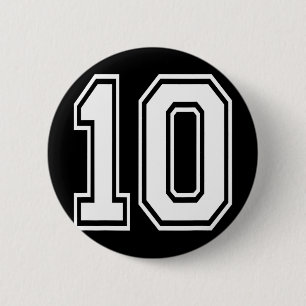 Number 10 Bysebyll Footbyll Soccer Numbered Jersey 6 Cm Round Badge