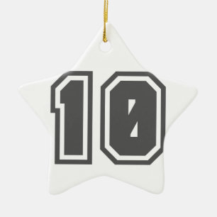 Number 10 ceramic ornament