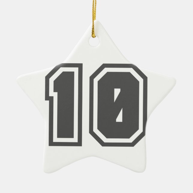 Number 10 ceramic ornament (Front)