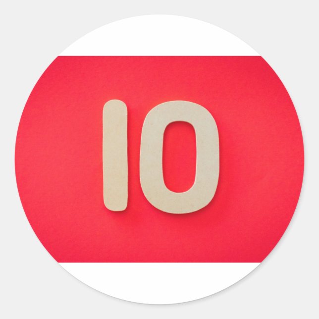 NUMBER 10 CLASSIC ROUND STICKER (Front)