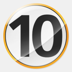 Number 10 gold sticker