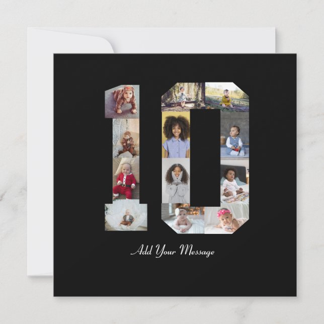 Number 10 Photo Collage Announcement (Front)