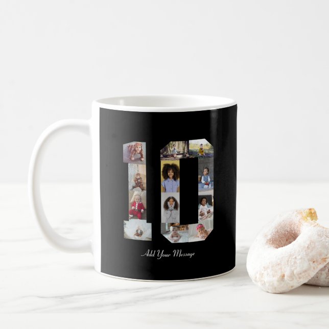 Number 10 Photo Collage Coffee Mug (With Donut)