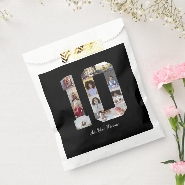 Number 10 Photo Collage Favour Bag (Sealed)