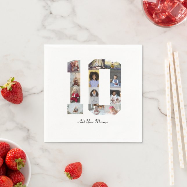 Number 10 Photo Collage Napkin (Insitu)