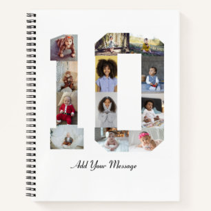 Number 10 Photo Collage Notebook