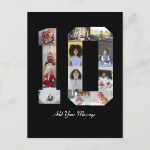 Number 10 Photo Collage Postcard