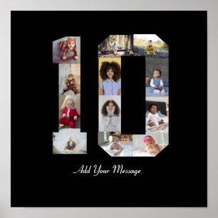 Number 10 Photo Collage Poster