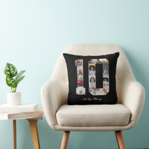 Number 10 Photo Collage Poster Cushion