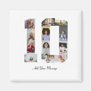 Number 10 Photo Collage Poster Magnet