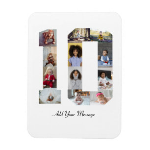 Number 10 Photo Collage Poster Magnet