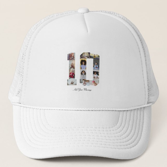 Number 10 Photo Collage Trucker Hat (Front)