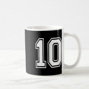 Number 10 Varsity Style Bold Sports Birthday Jerse Coffee Mug