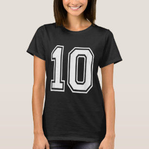 Number 10 Varsity Style Bold Sports Birthday Jerse T-Shirt