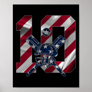 Number 10 Years Cricket 10th Birthday 2  Poster