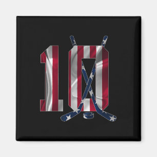 Number 10 Years Ice Hockey 10th Birthday Magnet